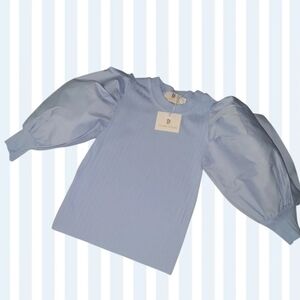 Kids Light Blue Puff Sleeve Top